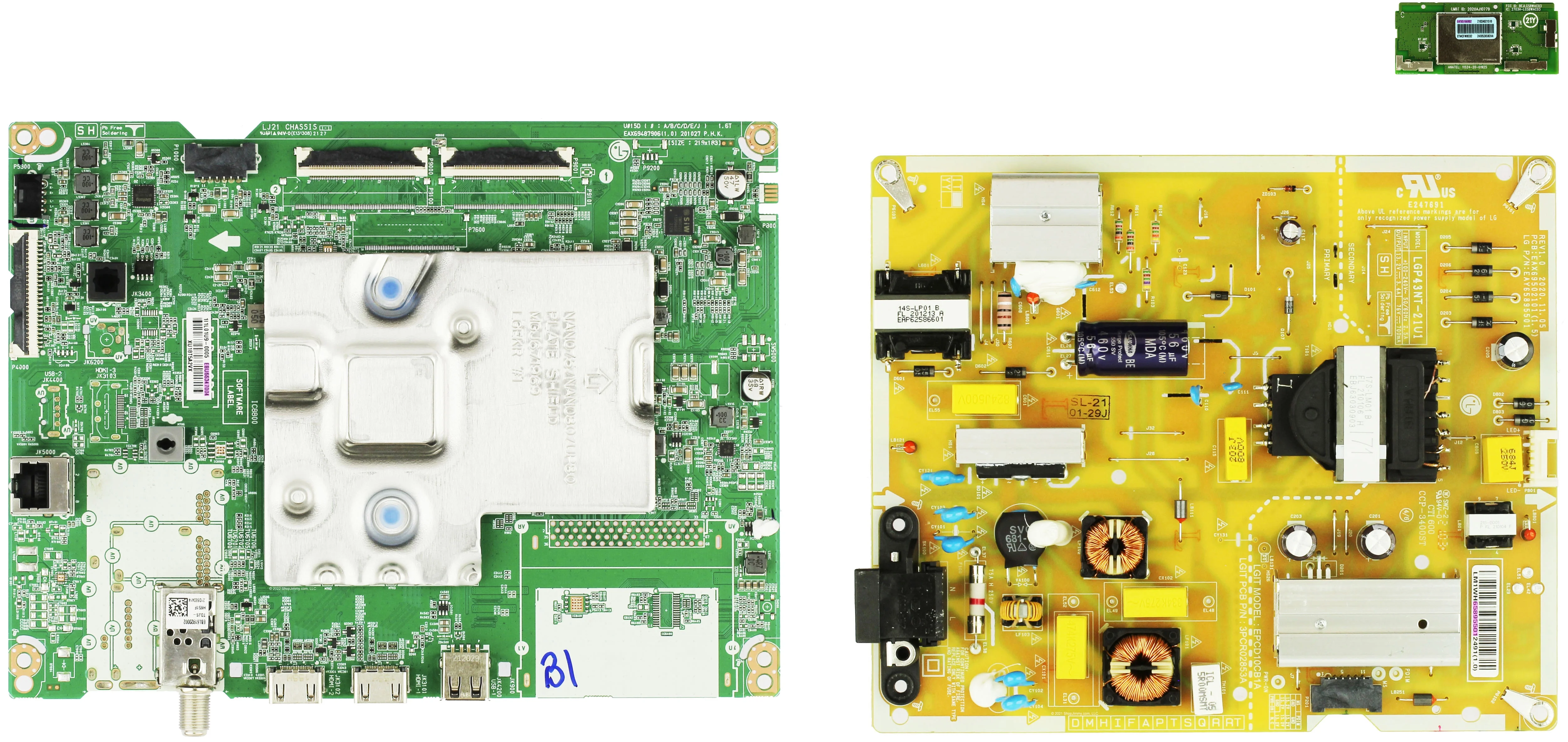 LG 43UP7670PUC.BUSYLJM Complete LED TV Repair Parts Kit