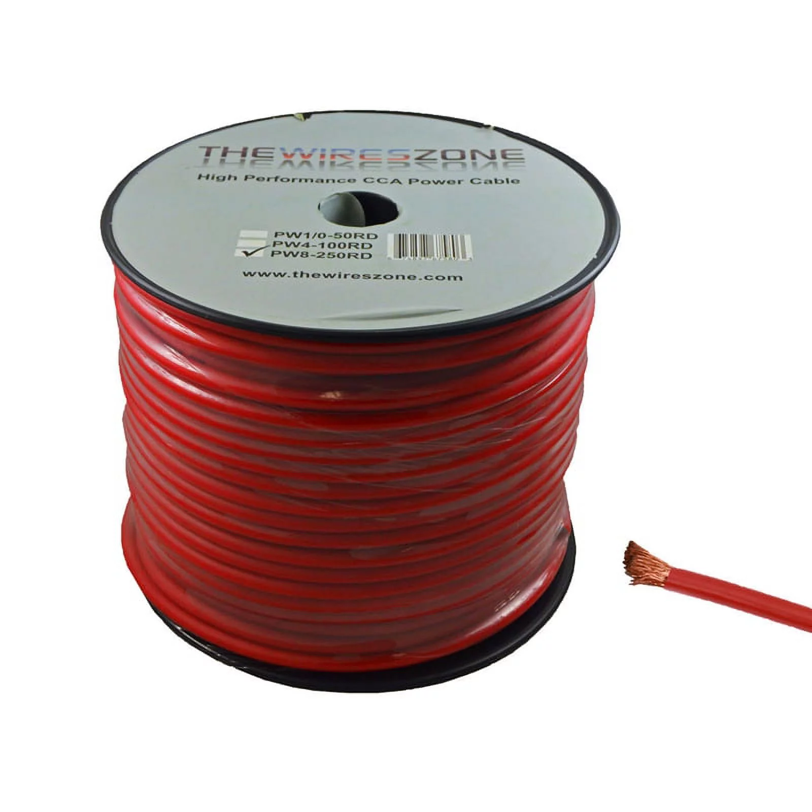 8 Gauge 250 Feet High Performance Flexible Amp Power/Ground Cable 8 AWG Wire Red