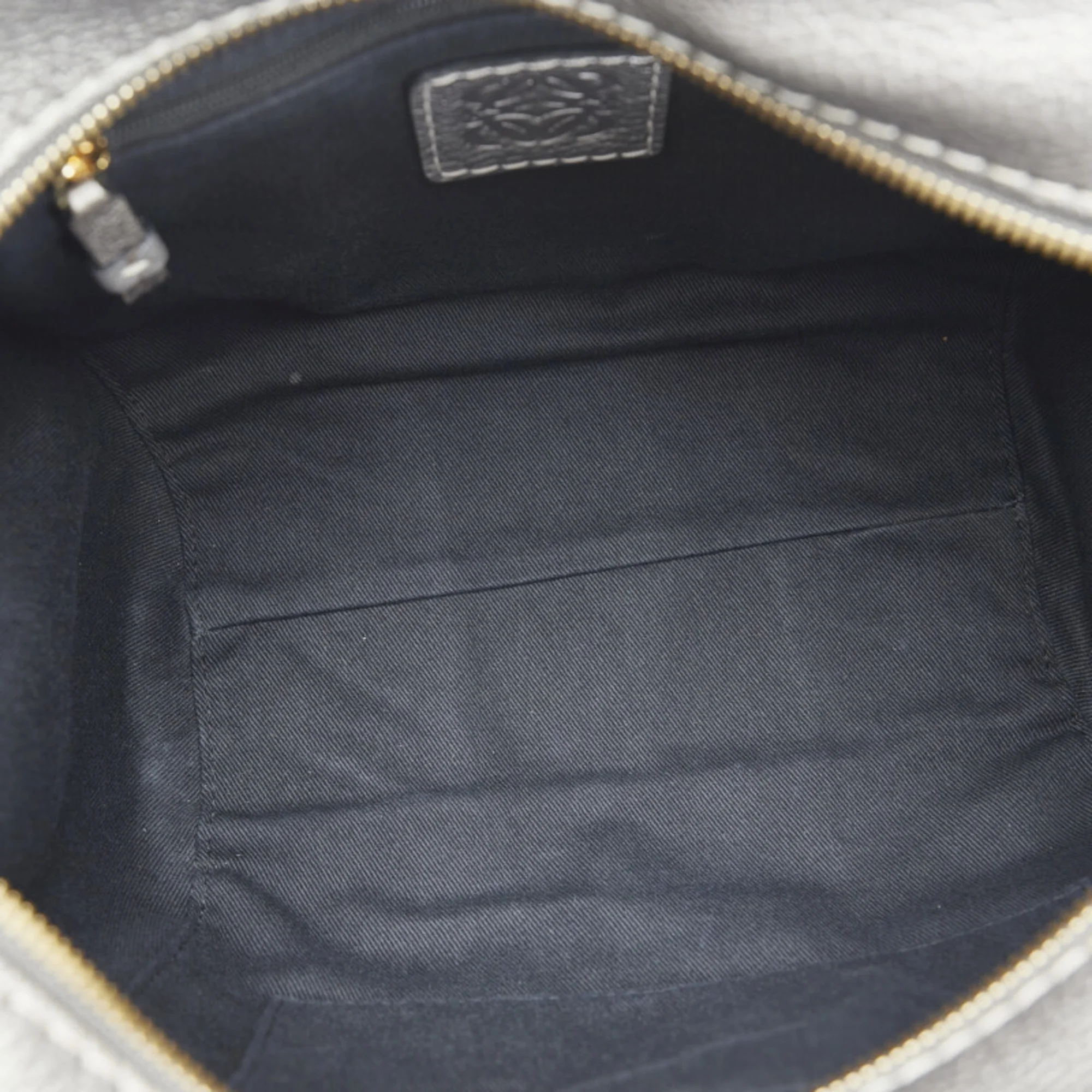 Pre-Owned Loewe Anagram Handbag Tote Bag Gray Silver Canvas Leather Women's LOEWE (Fair)