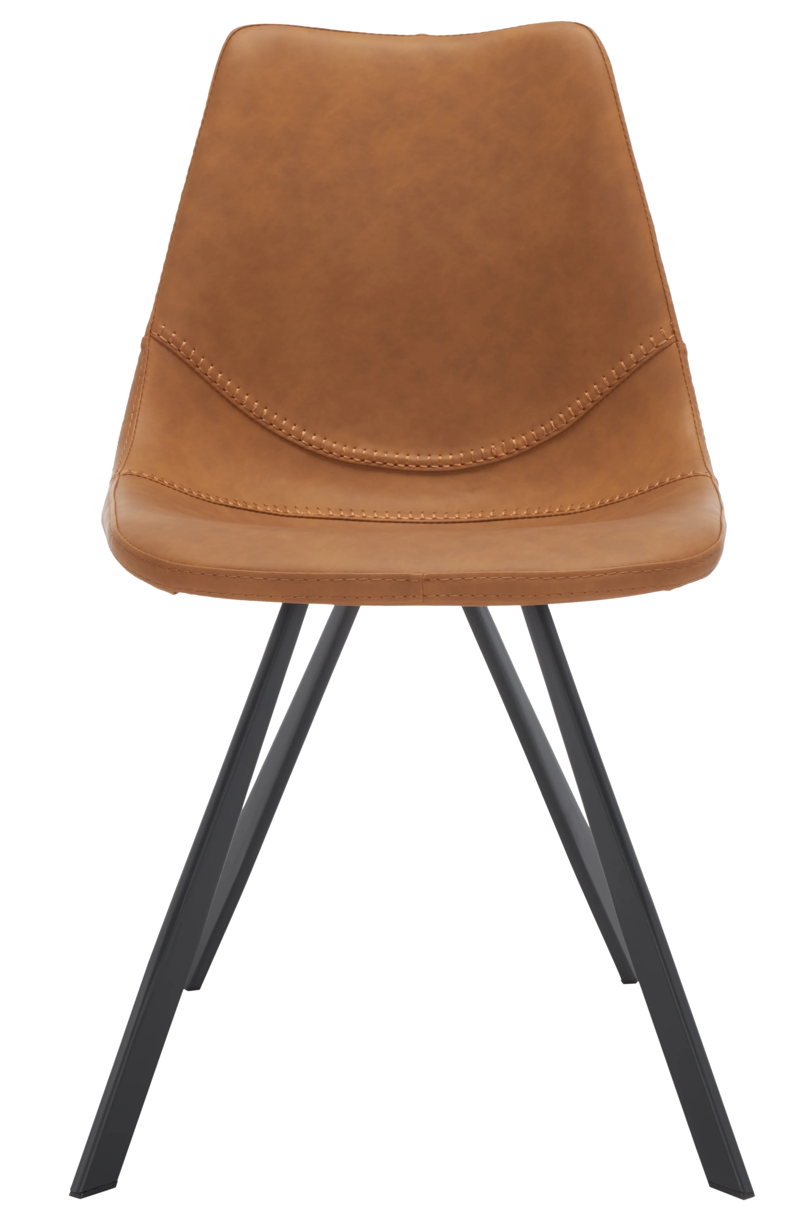 SAFAVIEH Kayne Tufted Dining Chair, Cognac, Set of 2 (23.8 in. W x 19 in. D x 32.5 in. H)