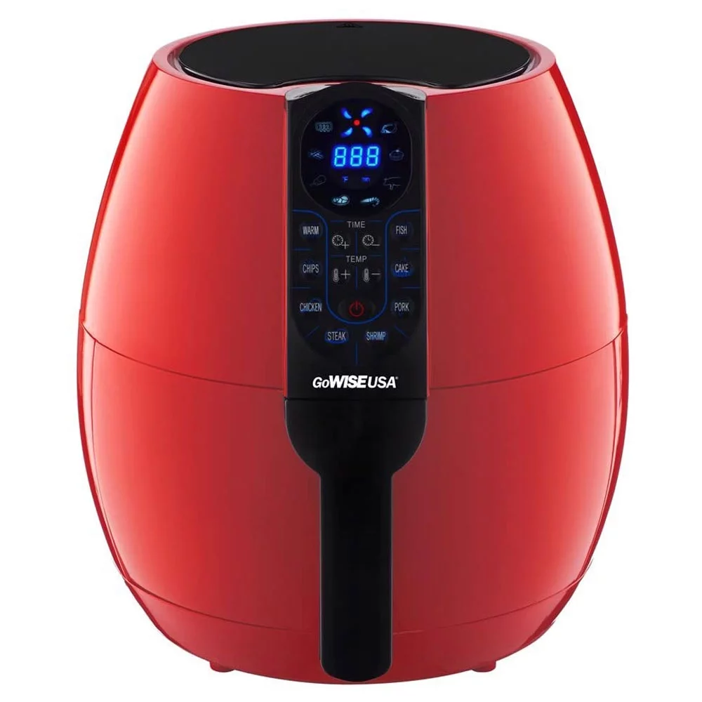 GoWISE USA 3.7-Quart 8-in-1 Electric Programmable Air Fryer (Chili Red)