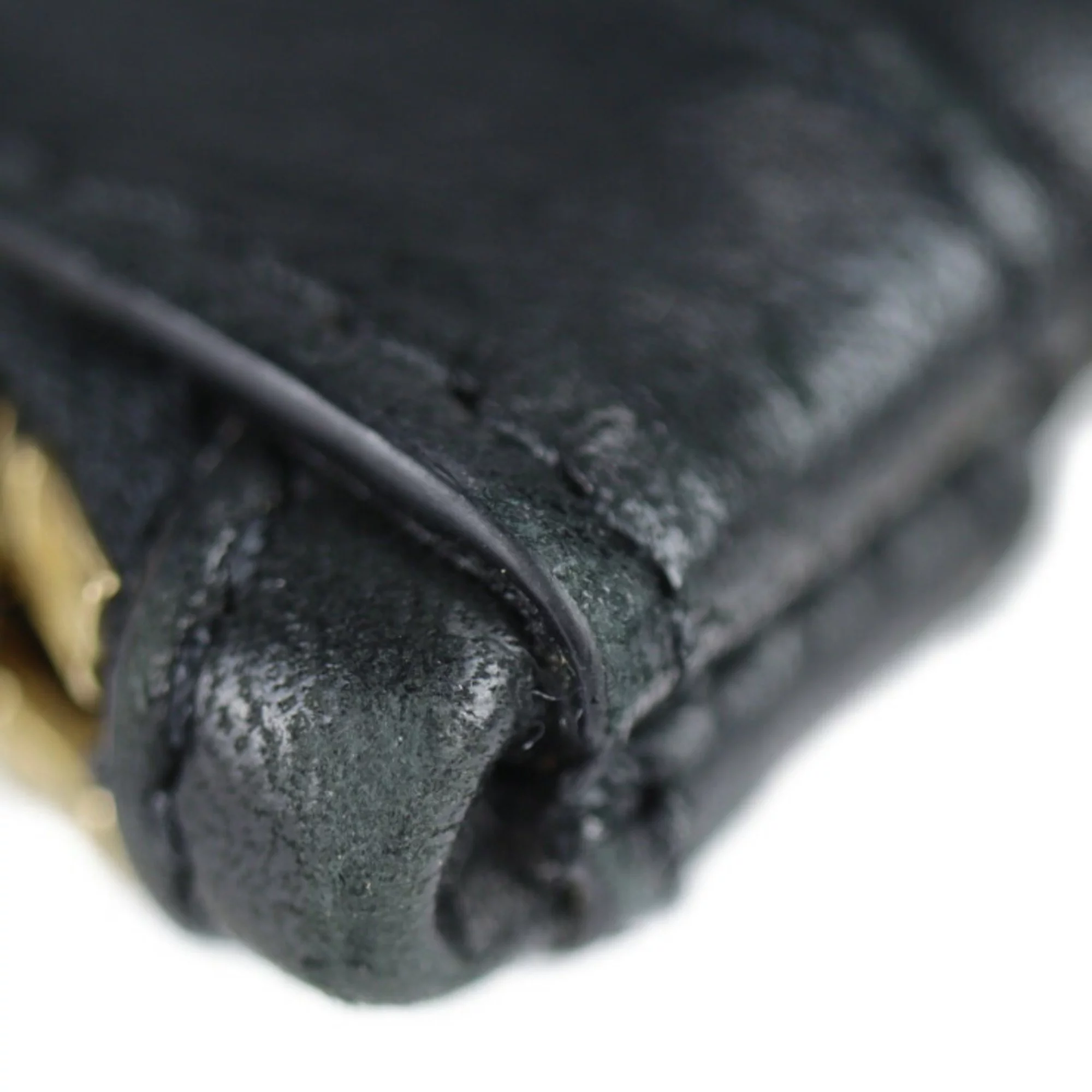 Pre-Owned JIMMY CHOO Jimmy Choo DEREK Derek second bag leather black gold metal fittings star studs clutch (Good)