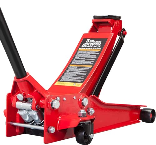 BIG RED AT84007R Torin Hydraulic Low Profile Service/Floor Jack with Dual Piston Quick Lift Pump, 4 Ton (8,000 lb) Capacity, Red