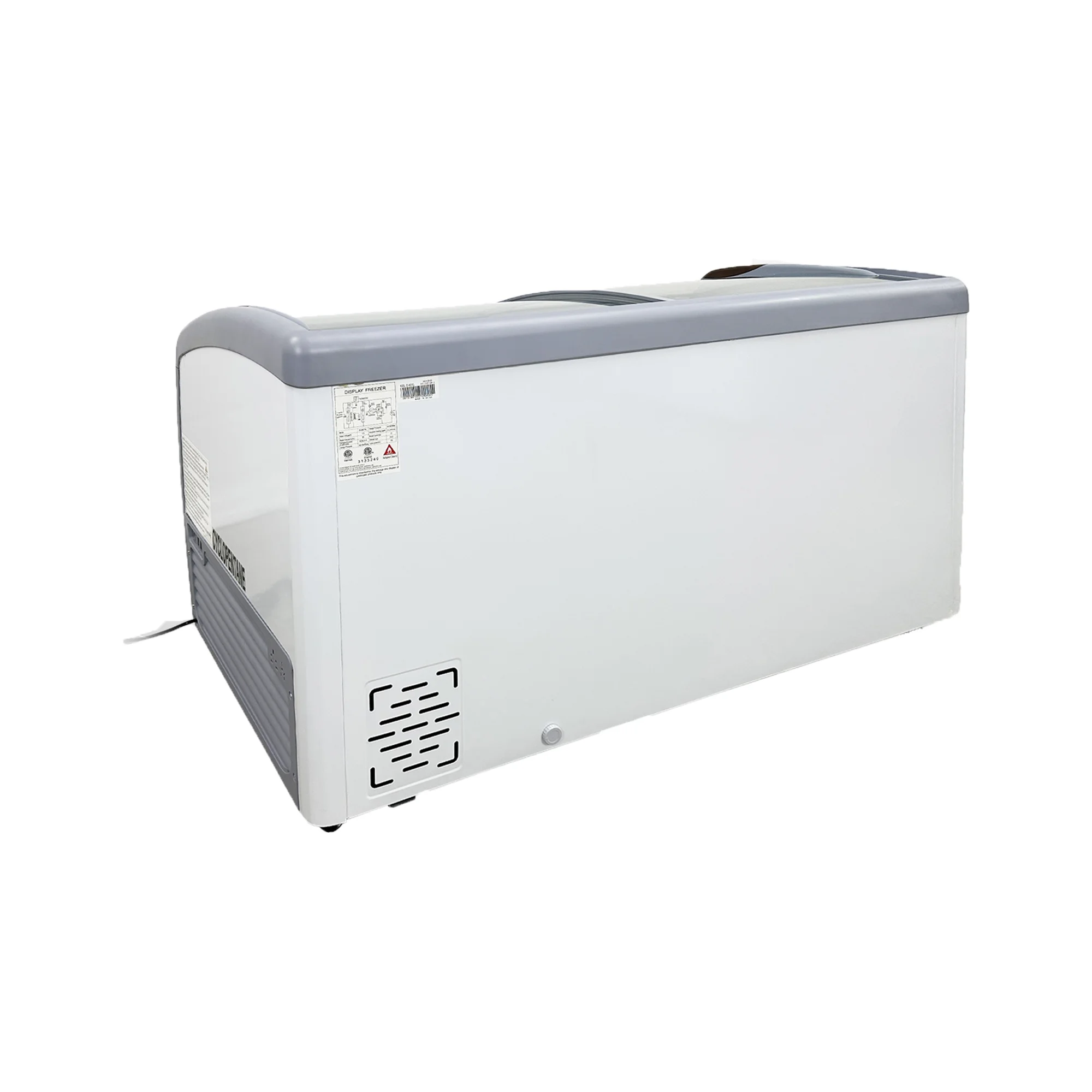 60 in. W 11.7 Cu. ft. Manual Defrost Commercial Curved Glass Top Display Chest Freezer in White