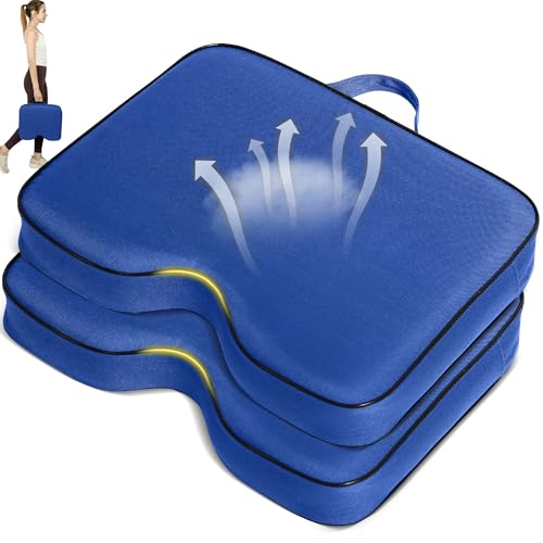 2 Pcs Stadium Seat Cushions - Outdoor Seat Cushions for Bleachers Fashion & Portable Stadium Cushions with Decorative Strips Water-Repellent Stadium Seats for Outdoor Sports Events