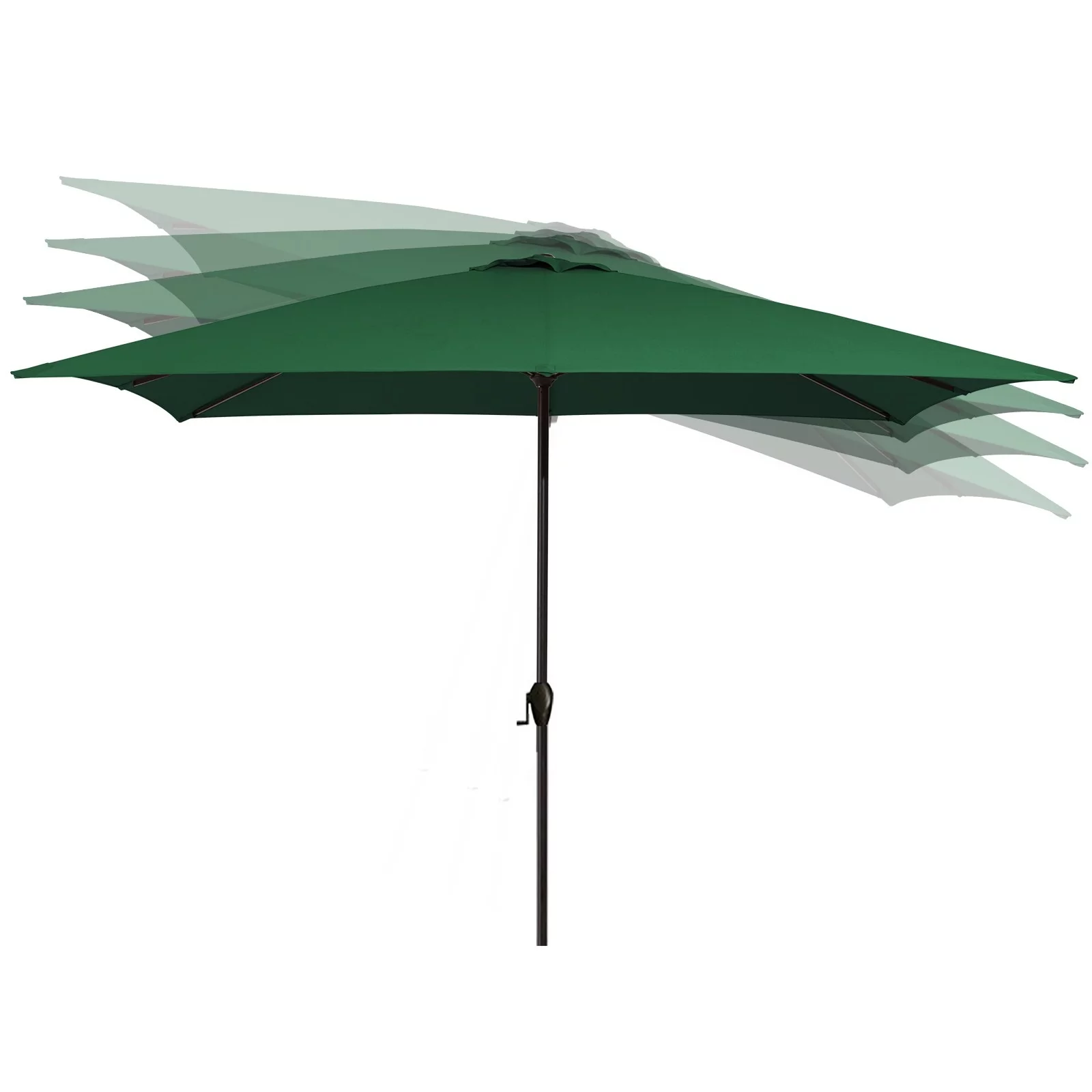 Serwall 6.5' x 10' Rectangular Patio Umbrellas, 6 Ribs Outdoor Umbrella for Chair, Green