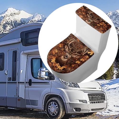 Christmas Bow Bell Toilet Tank Lid Cover and Toilet Seat Lid Cover 2 Pcs Set Toilets Covers with Elastic Cloth Fits Most Toilets Tanks & Lids