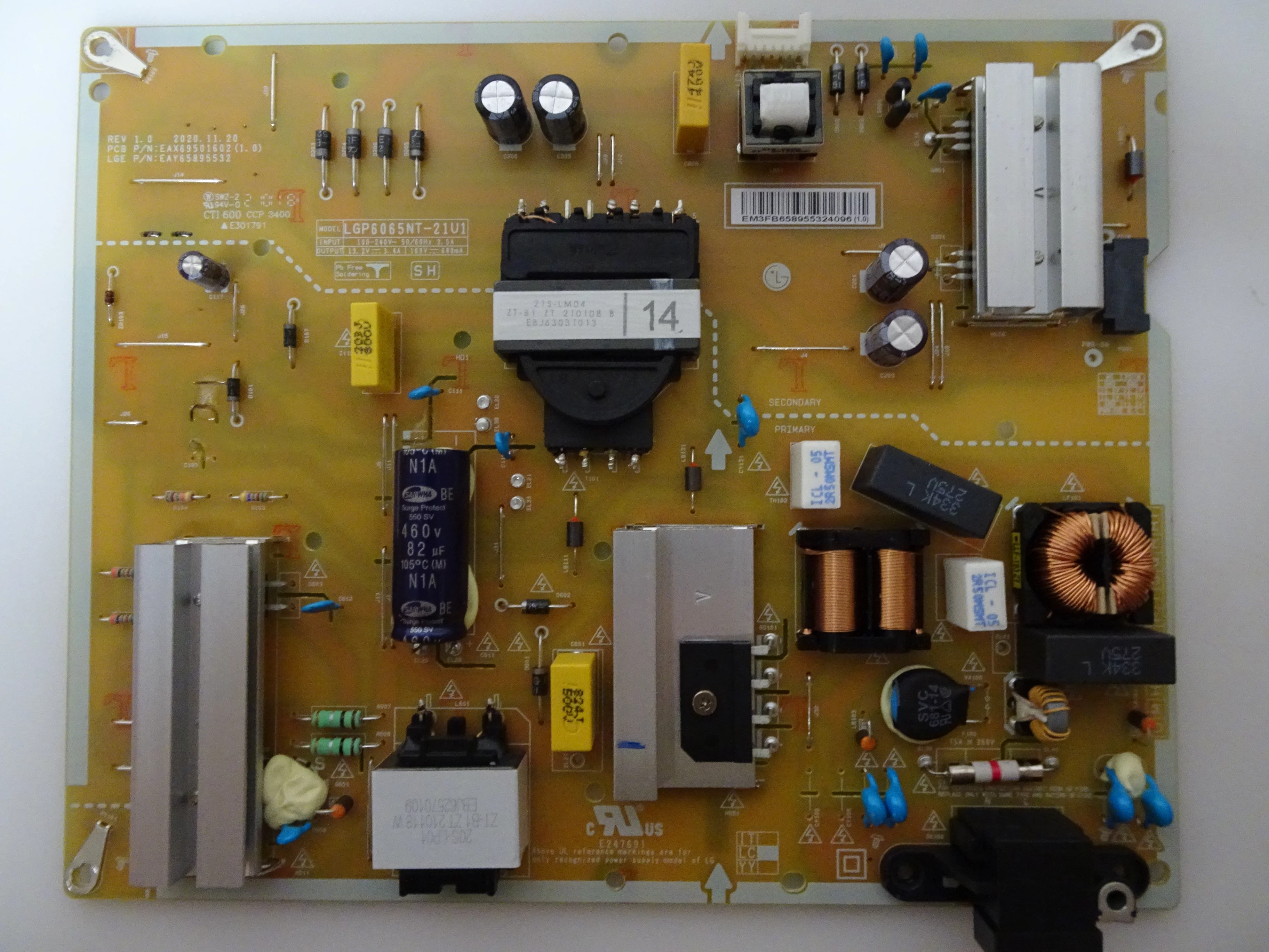 LG 65NANO75UPA.BUSFLKR Power Board EAY65895532, EAX69501602