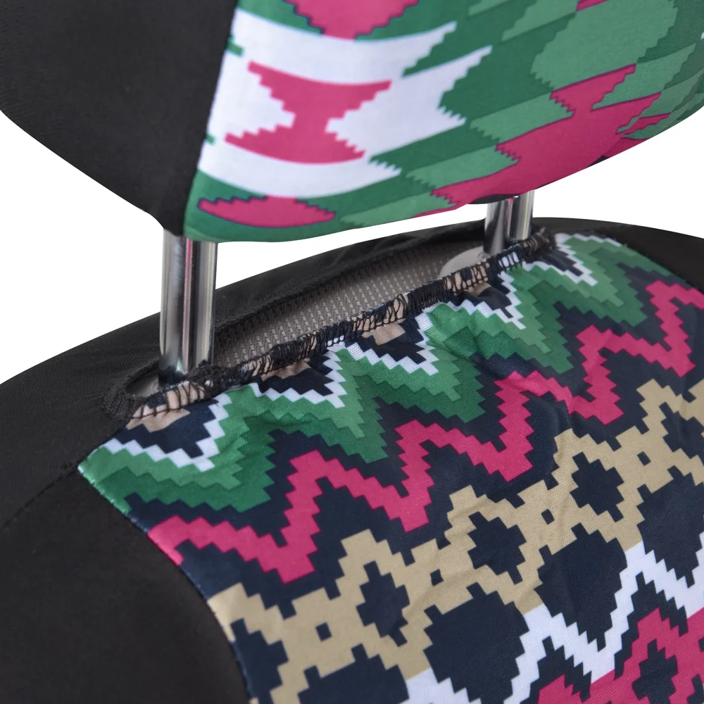 BDK Two Tone Pattern Car Seat Covers - Sideless Chic Style - Soft & Flexible Polyester (Inca Tocapu Pattern)