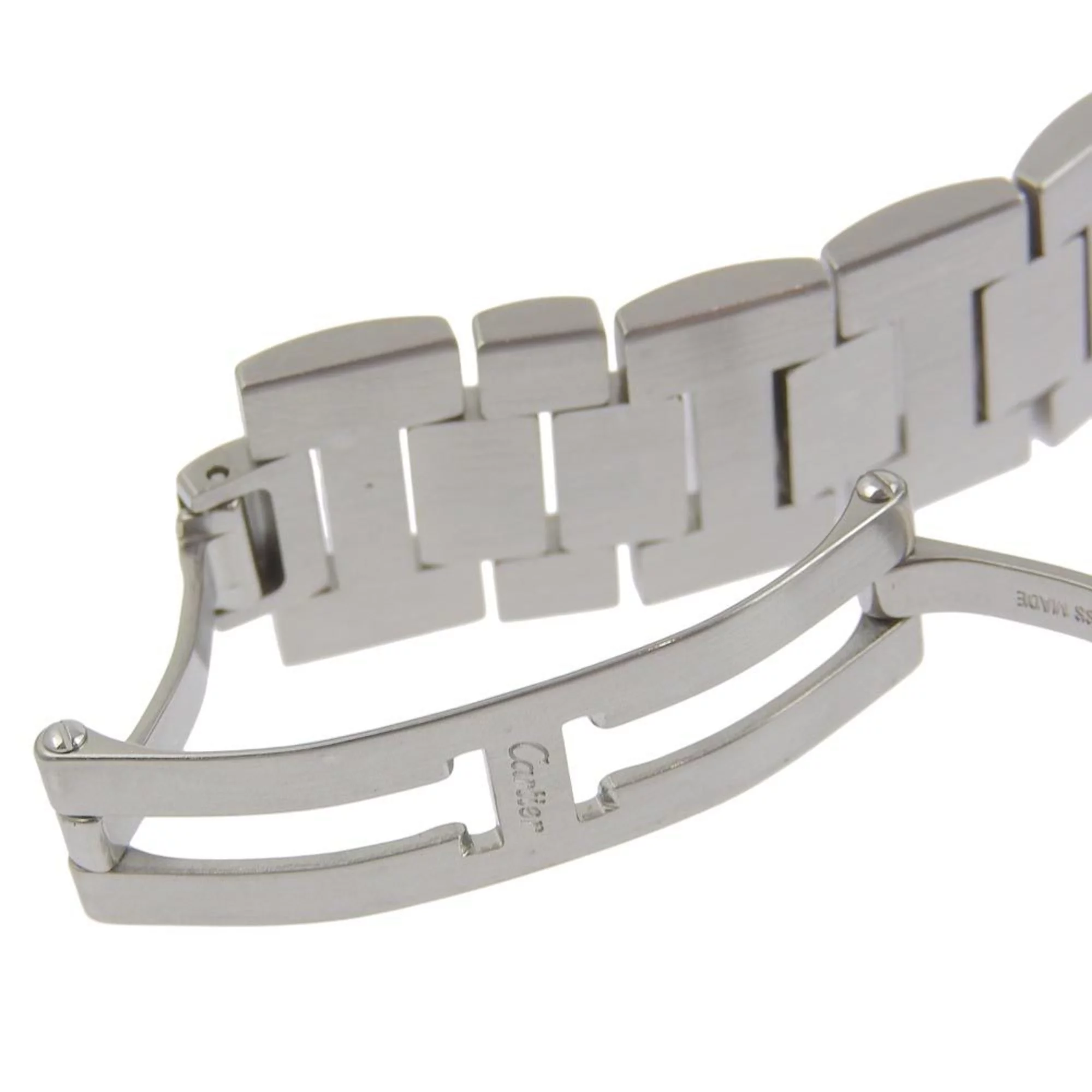 Pre-Owned Cartier CARTIER Pasha grid watch W31040H3 stainless steel silver automatic winding white dial men's (Fair)