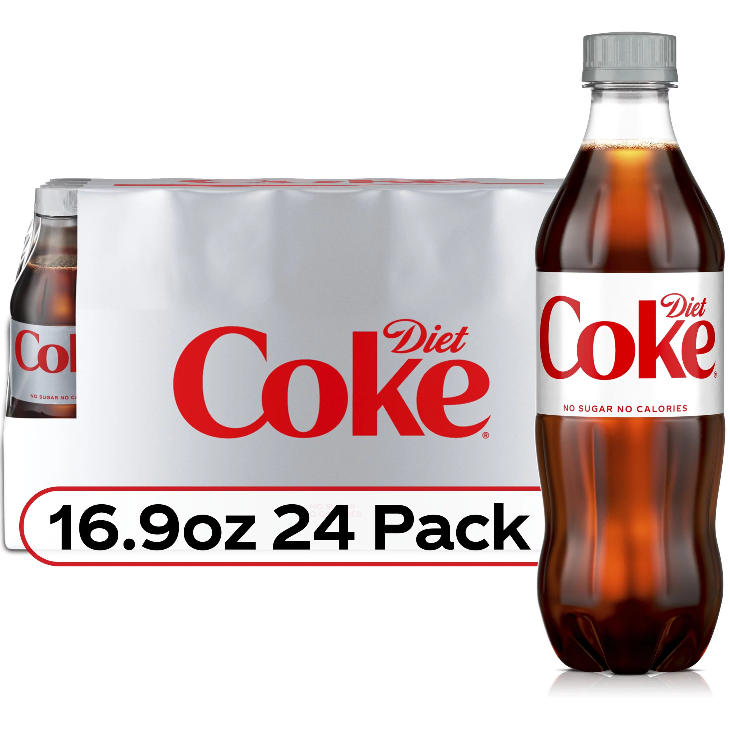 Diet Coke Soda Soft Drink, 16.9 fl oz, 24 Pack