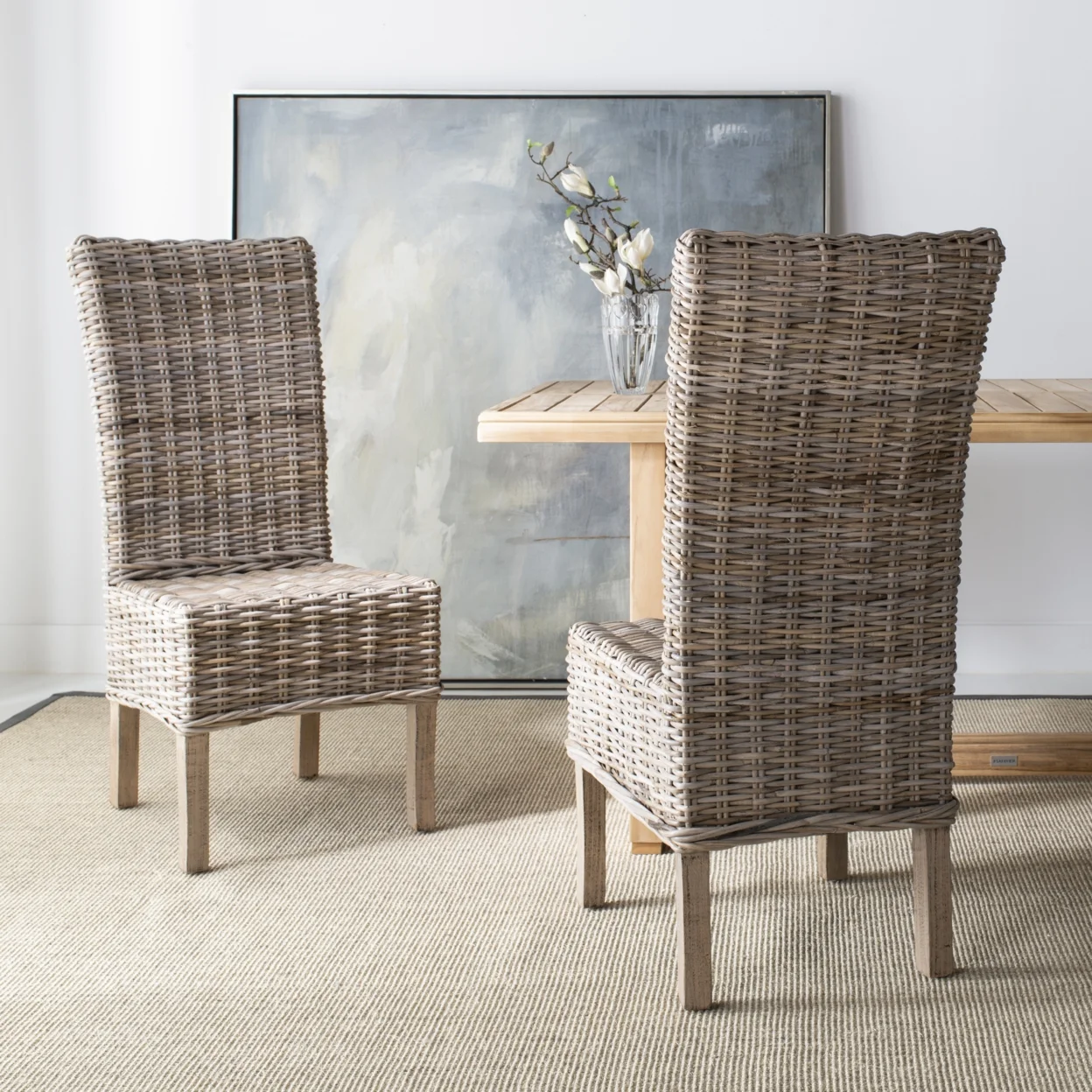 SAFAVIEH Quaker Side Chair Set of 2 Natural