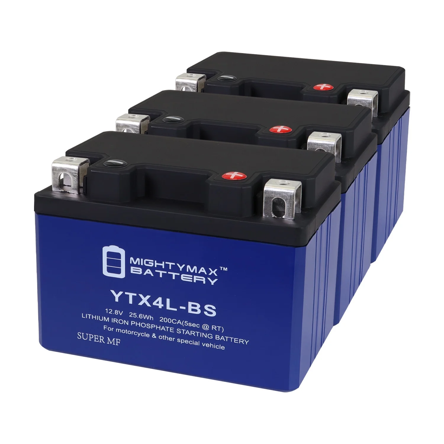 YTX4L-BS Lithium Replacement Battery Compatible with Exide 4L-BS - 3 Pack