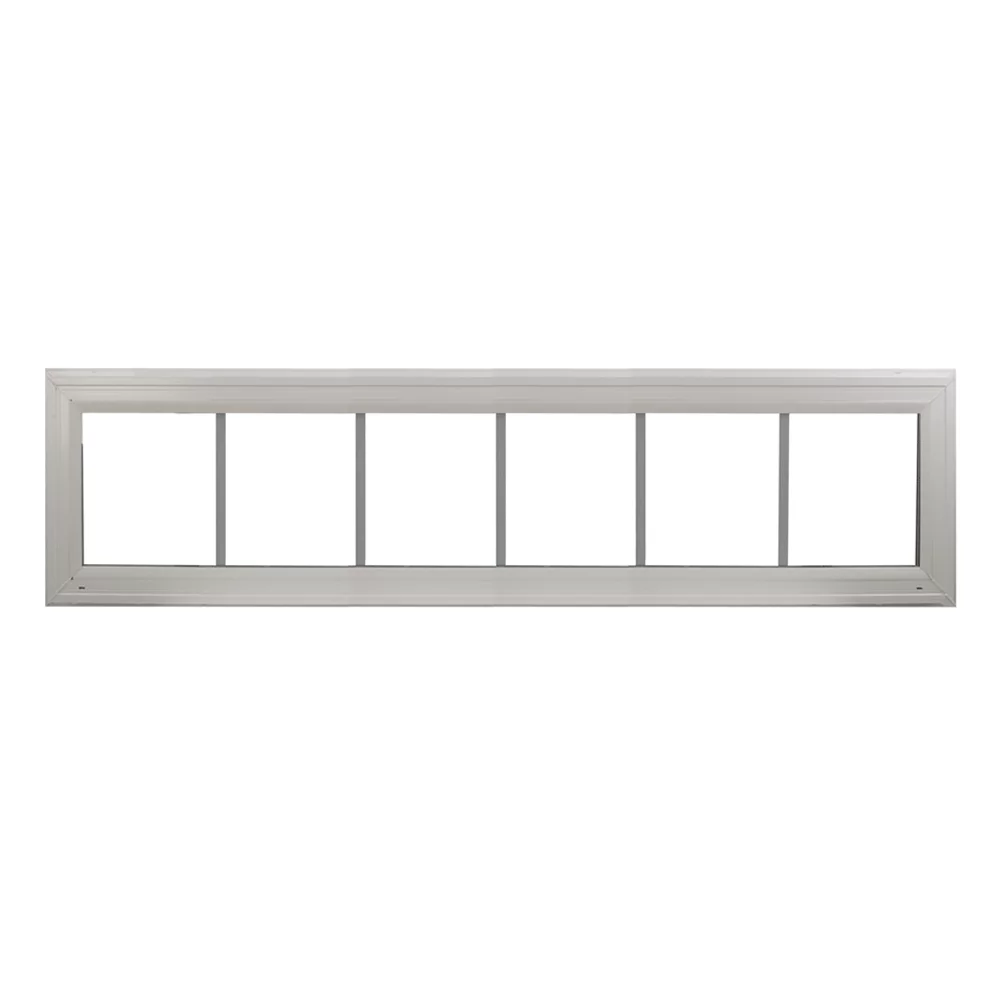 Double Pane Transom Window 72" x 10" with Grids Vinyl Window Argon Gass DP66 Non-Opening Low-E Glass