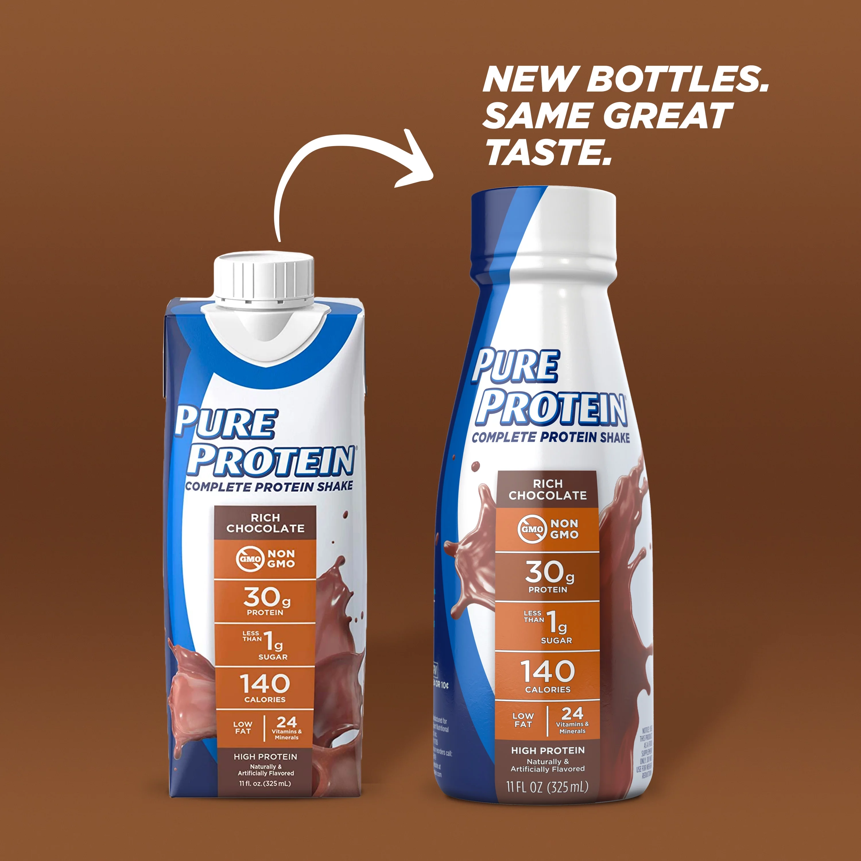 Pure Protein Shake, Rich Chocolate, 30g Protein, 11 fl oz, 12 Ct