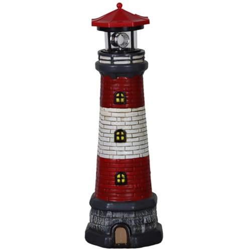 Solar Lighthouse,Decorative LED Rotating Lamp with Rotating LED Lights,Tall Solar Lighthouse for Garden Landscape Outside Yard