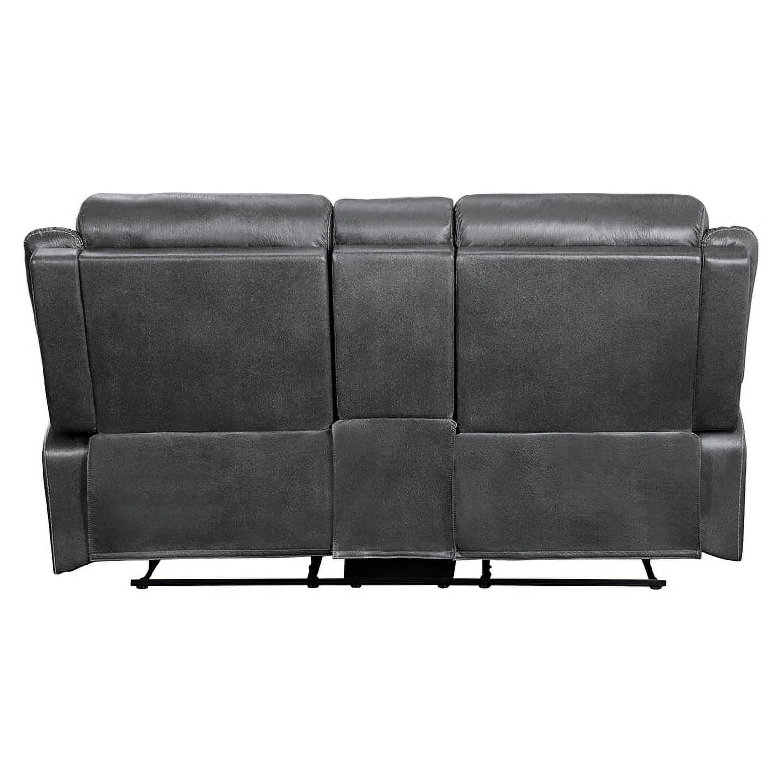 Lexicon Yerba Microfiber 2-Piece Manual Reclining Sofa Set in Dark Gray