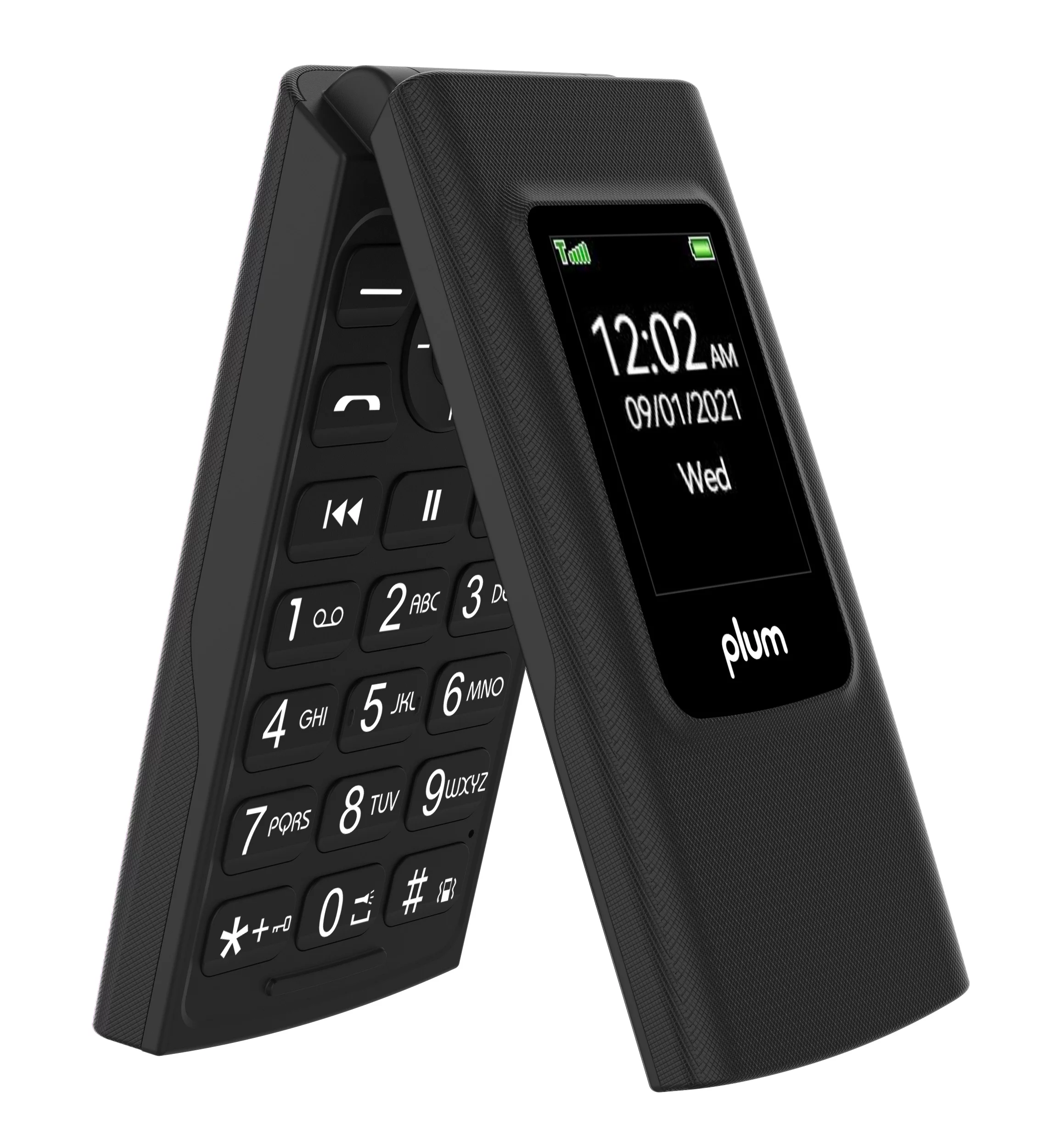 Flip Phone | Plum FLIPPER 4G VOLTE | Unlocked 2022 Model | + Sim Card from Speed Talk $11 Month Unlimited