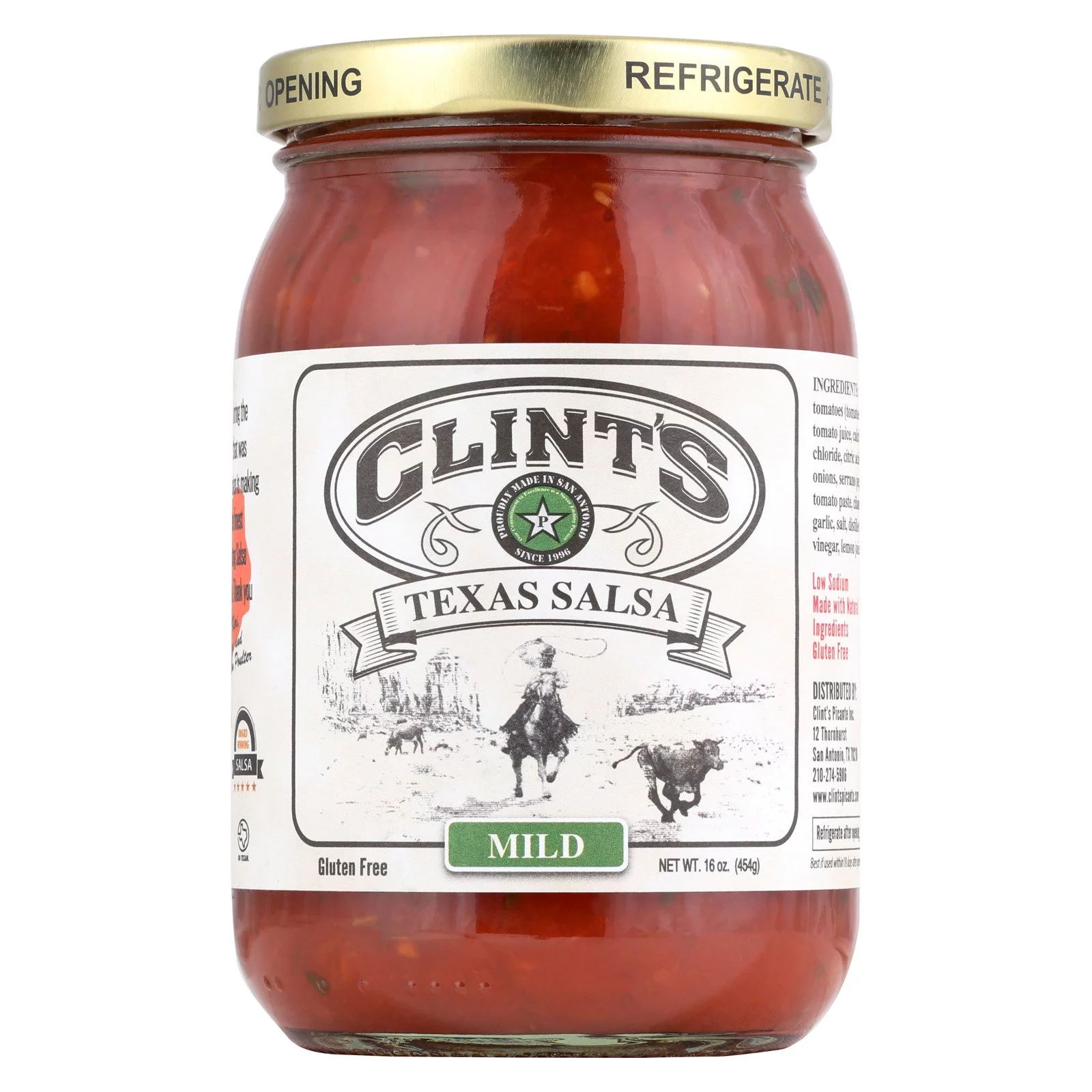 Clints Mild Texas Salsa, 16 OZ (Pack of 6)