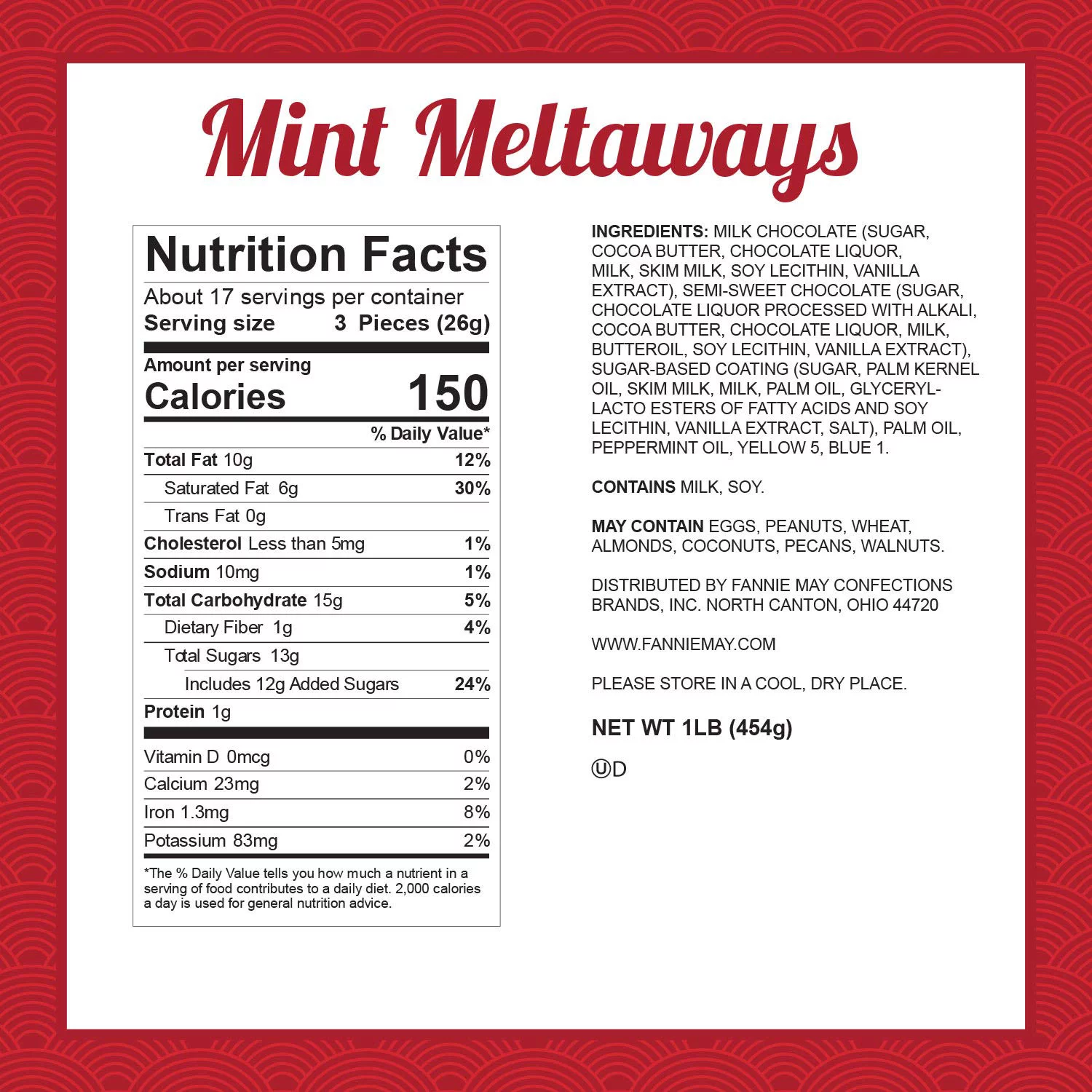 Holiday Wrap Mint Meltaways, Milk Chocolate And Pastel Candy With A Mint Chocolate Center, Christmas Candy Gift Box, 1 Lb