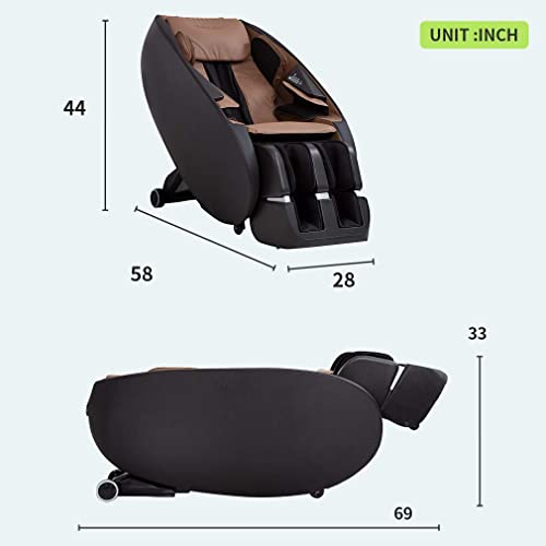 BestMassage Shiatsu Massage Chairs Full Body and Recliner Zero Gravity Massage Chair Electric with Built-in Heart Foot Roller Air Massage Easy to Move for Home Office,Black