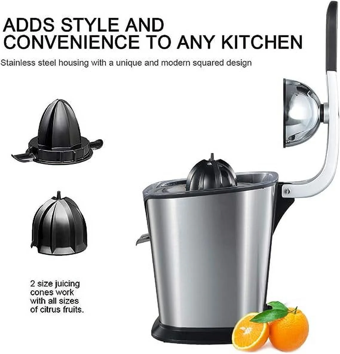 Open Box Secura Upgrade Electric Citrus Juicer Press 160-Watt GS-405Y - Stainless Steel