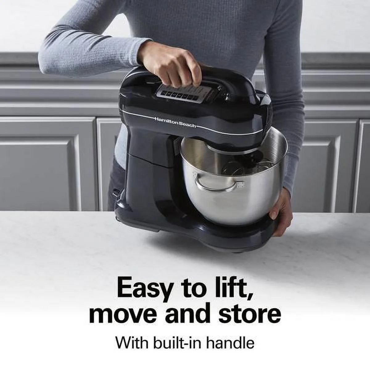 Hamilton Beach 4 Qt 7-Speed Stand Mixer, Stainless Steel Bowl