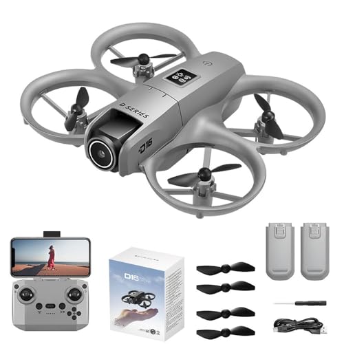 Drone with Camera 1080P for Kids Adults, Mini HD FPV Drone Kit, w/ 2 Batteries, One Key Take Off/Land, Altitude Hold, Headless Mode, 360°Flip, Gestures Selfie, 3 Speed Mode, Waypoint Fly -Black