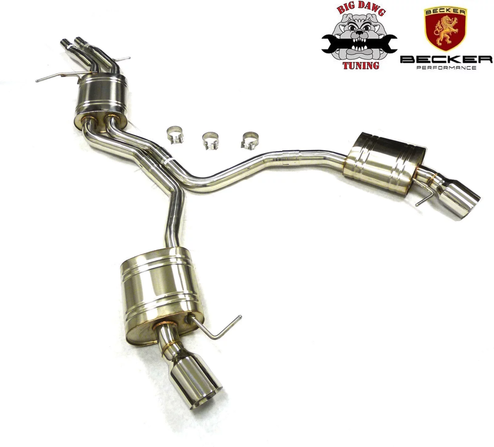 Stainless Catback Exhaust Fitment For 09 to 12 Audi A5 Quattro 3.2L V6 DOHC By Becker