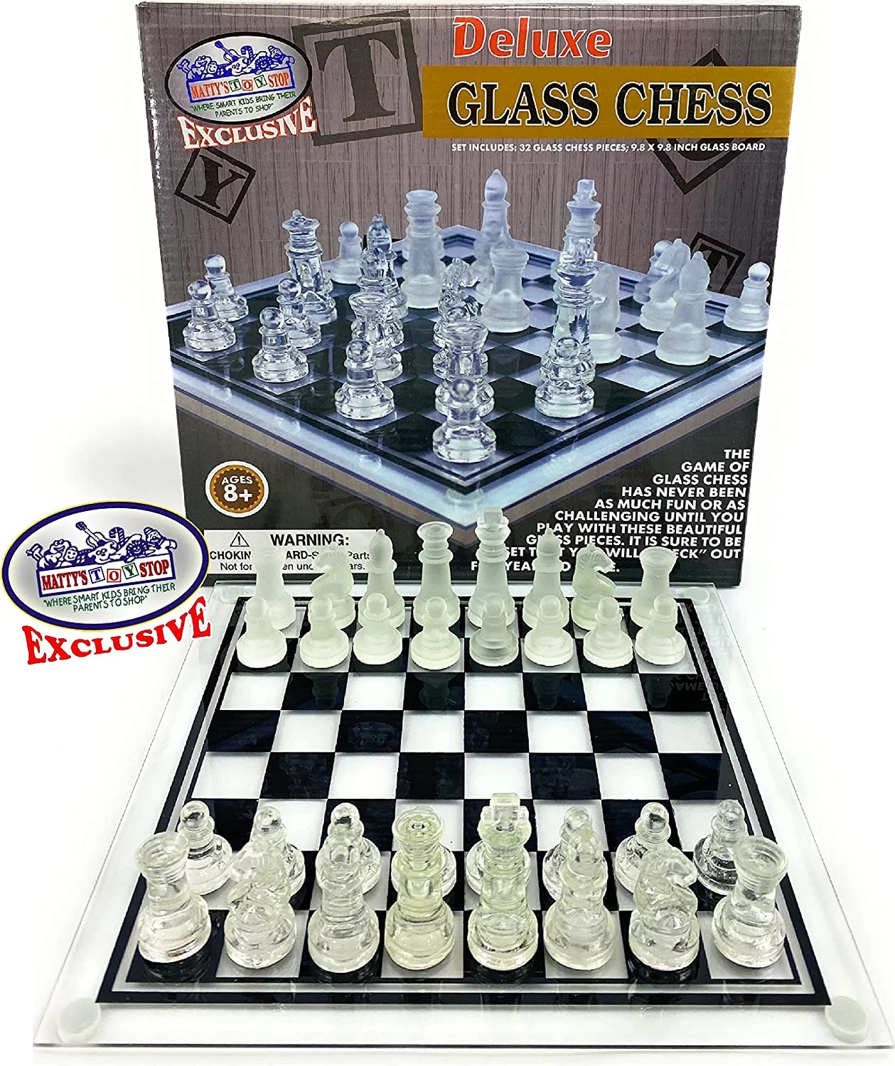 Deluxe Glass Chess Set Small
