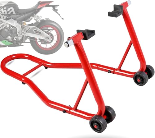 SUNROAD Motorcycle Lift Stand Rear 485LBS Capacity Portable Trailer Mounts Dirt Bike Wheel Balancing Balancer, Deep Red