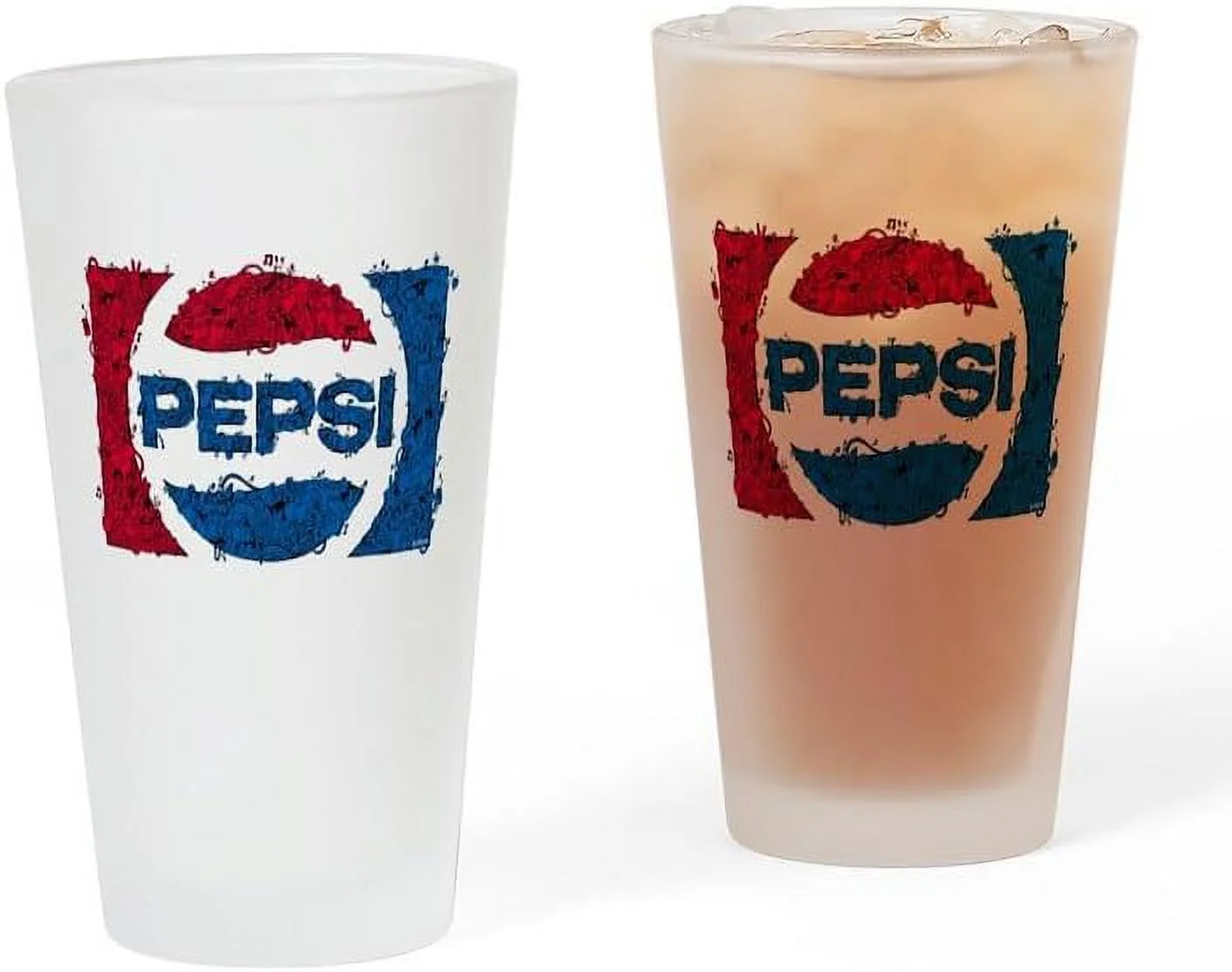 Pepsi Doodle Pin Glass, 16 Oz. Drinking Glass