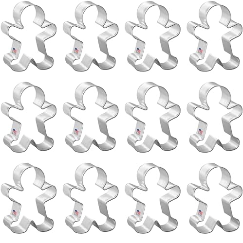 1 Dozen/12 Count Gingerbread Boy 2.5 Inch Cookie Cutters from The Cookie Cutter Shop – Tin Plated Steel Cookie Cutters