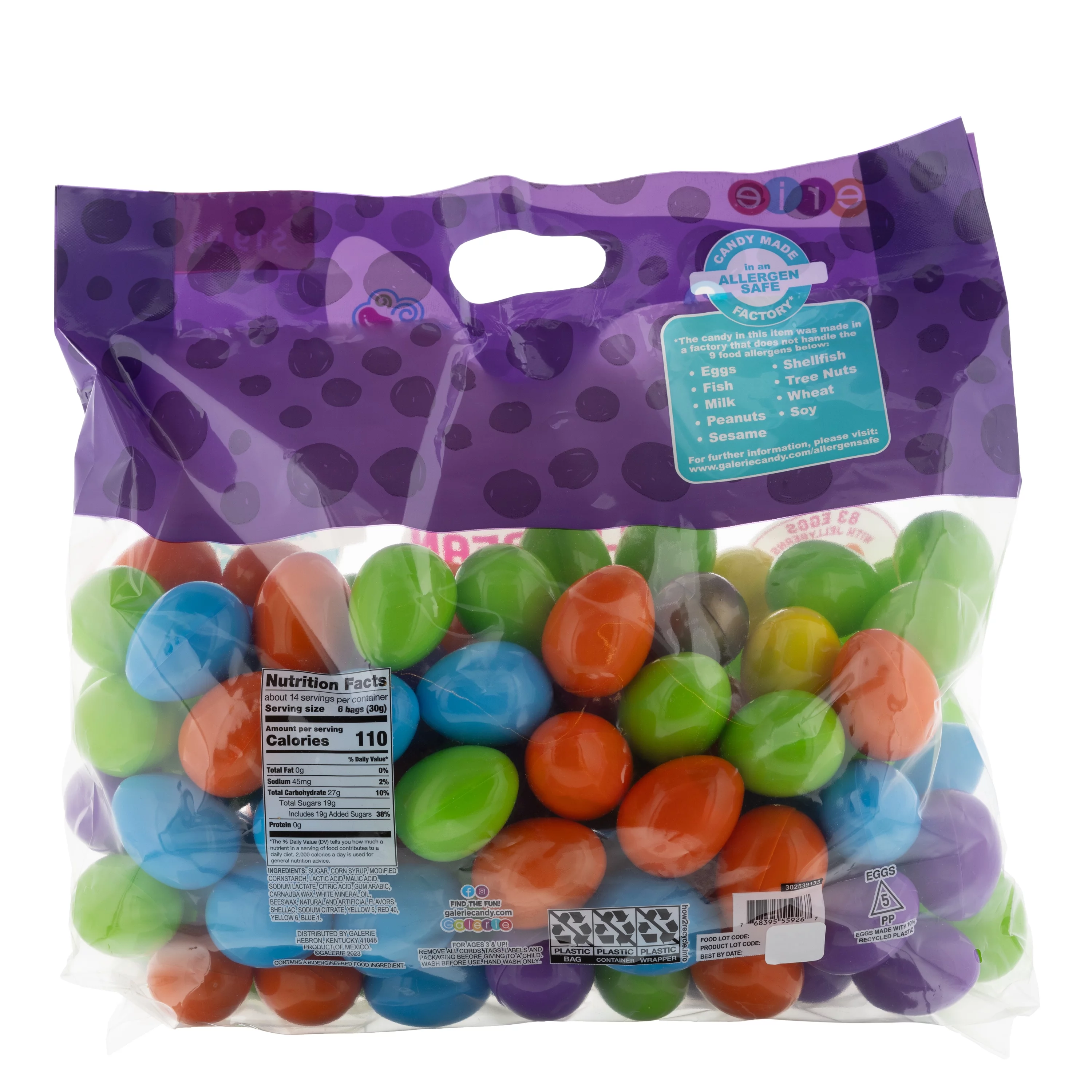 Galerie 125 Count Egg Hunt Bag with Jellybeans and Stickers, 14.64 oz