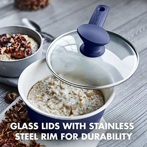 GreenPan Rio 16 Piece Cookware Pots and Pans Set, Hard Anodized Healthy Ceramic Nonstick PFAS-Free, Bakelite Handles, Frypans, Saucepan, Saute Pan, Stock Pot, Kitchen Tools, Dishwasher Safe, Black