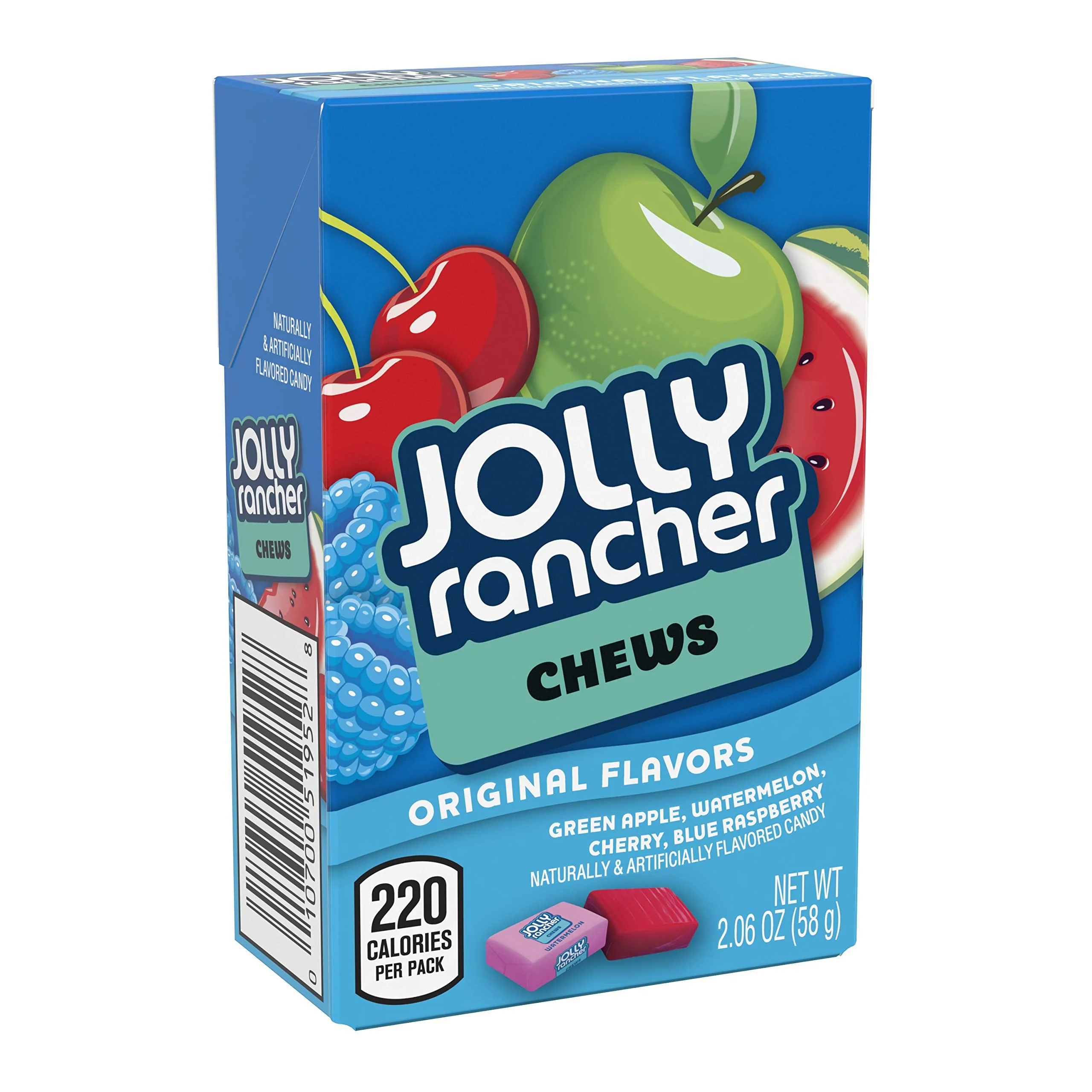 Jolly Rancher Chews Assorted Fruit Flavored Candy Box, 2.06 Oz (12 Count)