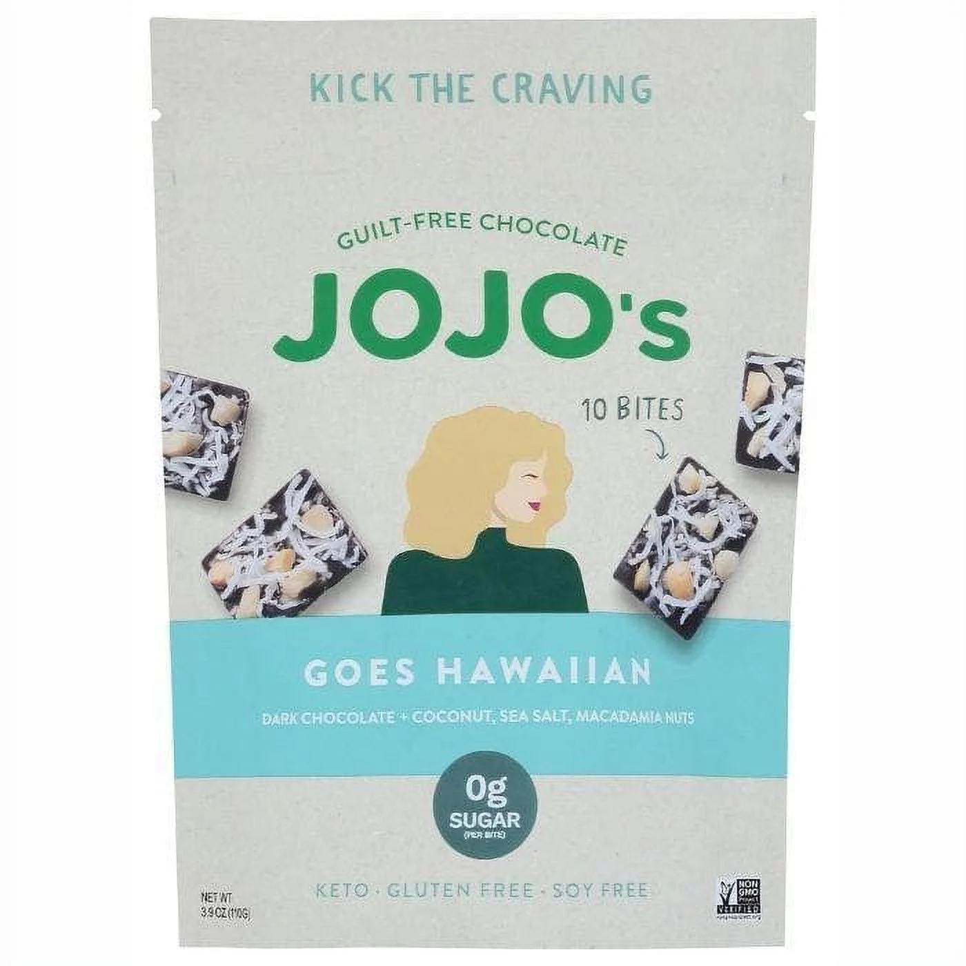 JOJO's Chocolate Vegan Peanut Butter Dark Chocolate Candy Bars, 3.9 oz Pack Of 6