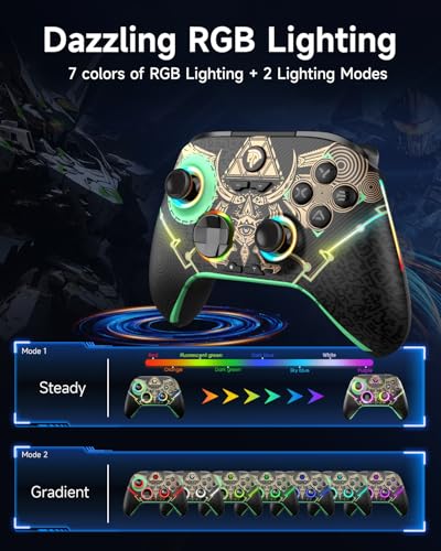EasySMX X15 PC Controller - Enhanced Wireless Bluetooth Controller with Hall Joysticks/Hall Triggers/RGB Lighting - No Stick Drift, No Dead Zone - Work for Windows PC, Android, Steam and Switch