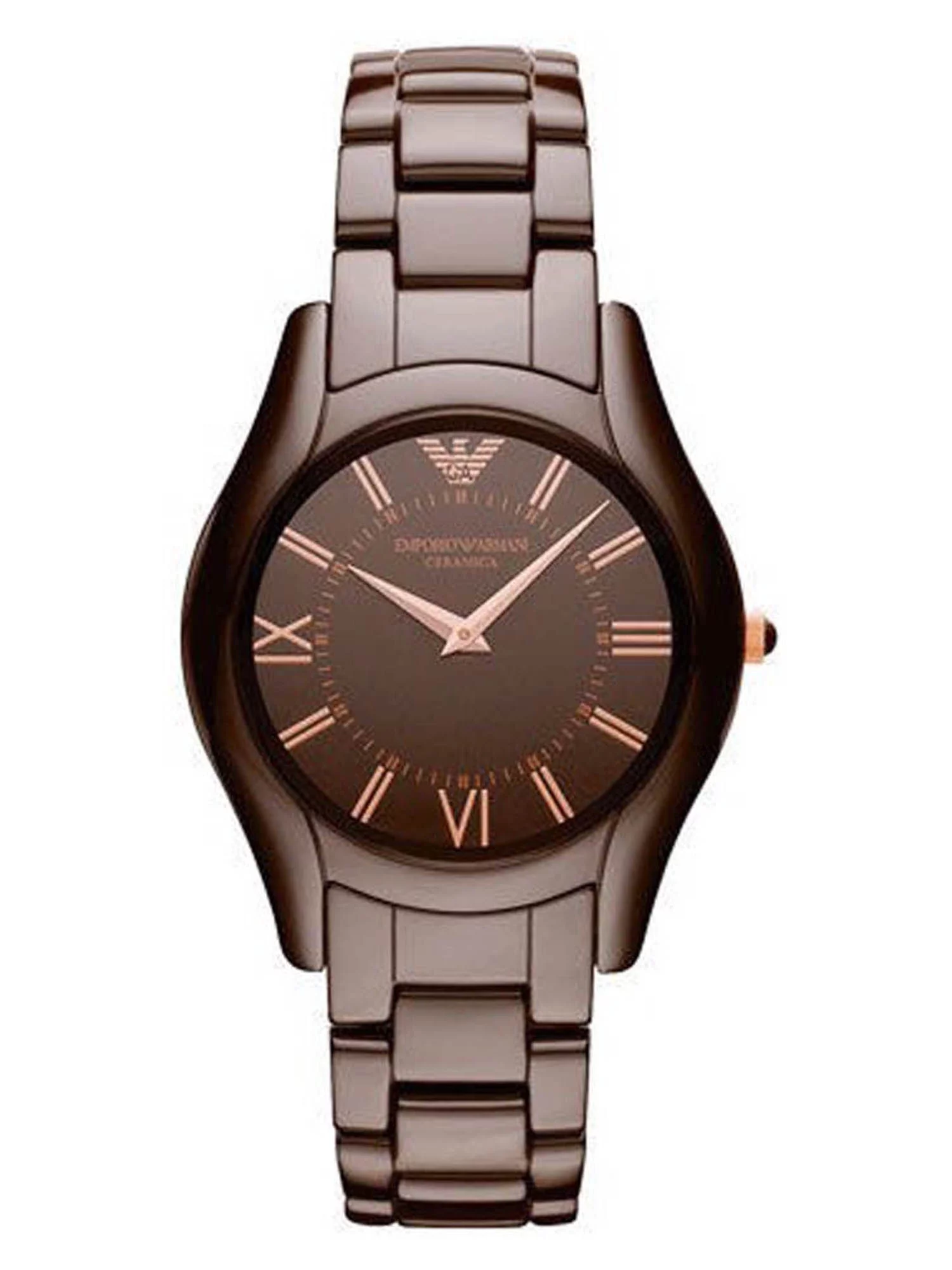 Emporio Armani AR1445 Ceramica Brown Dial Brown Ceramic Bracelet Women's Watch