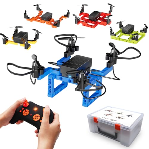 Drone Building Toys Set 159 Pieces STEM Toy for Kids 6 7 8 9 10 11 12 Years 5 in1 DIY Drone Kit Remote Control Mini Drone, Learning Creative Construction Toys Gifts for Birthday Christmas