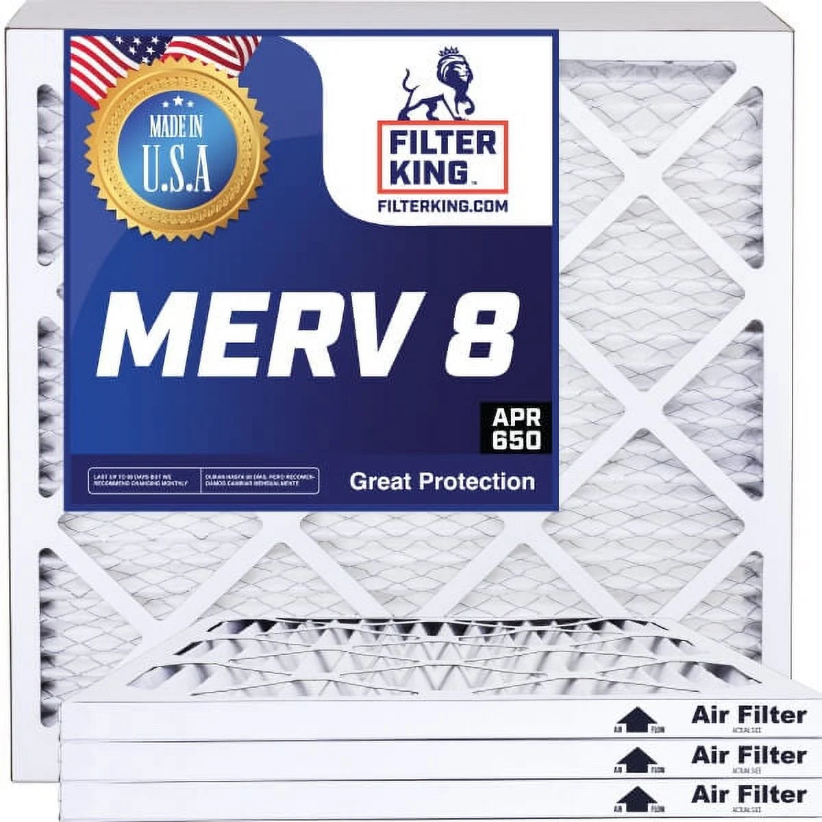 Filter King 13x66x1a Air Filter | 4-PACK | MERV 8 HVAC Pleated A/C Furnace Filters | MADE IN USA | Actual Size: 13 x 66 x .75