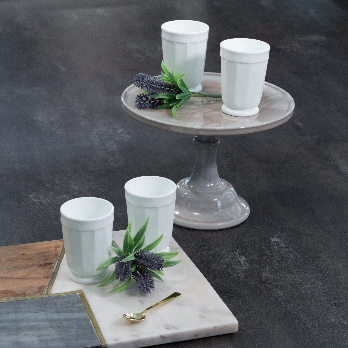 Mosser Glass 4-Piece 6oz Panel Tumbler Set | Milk