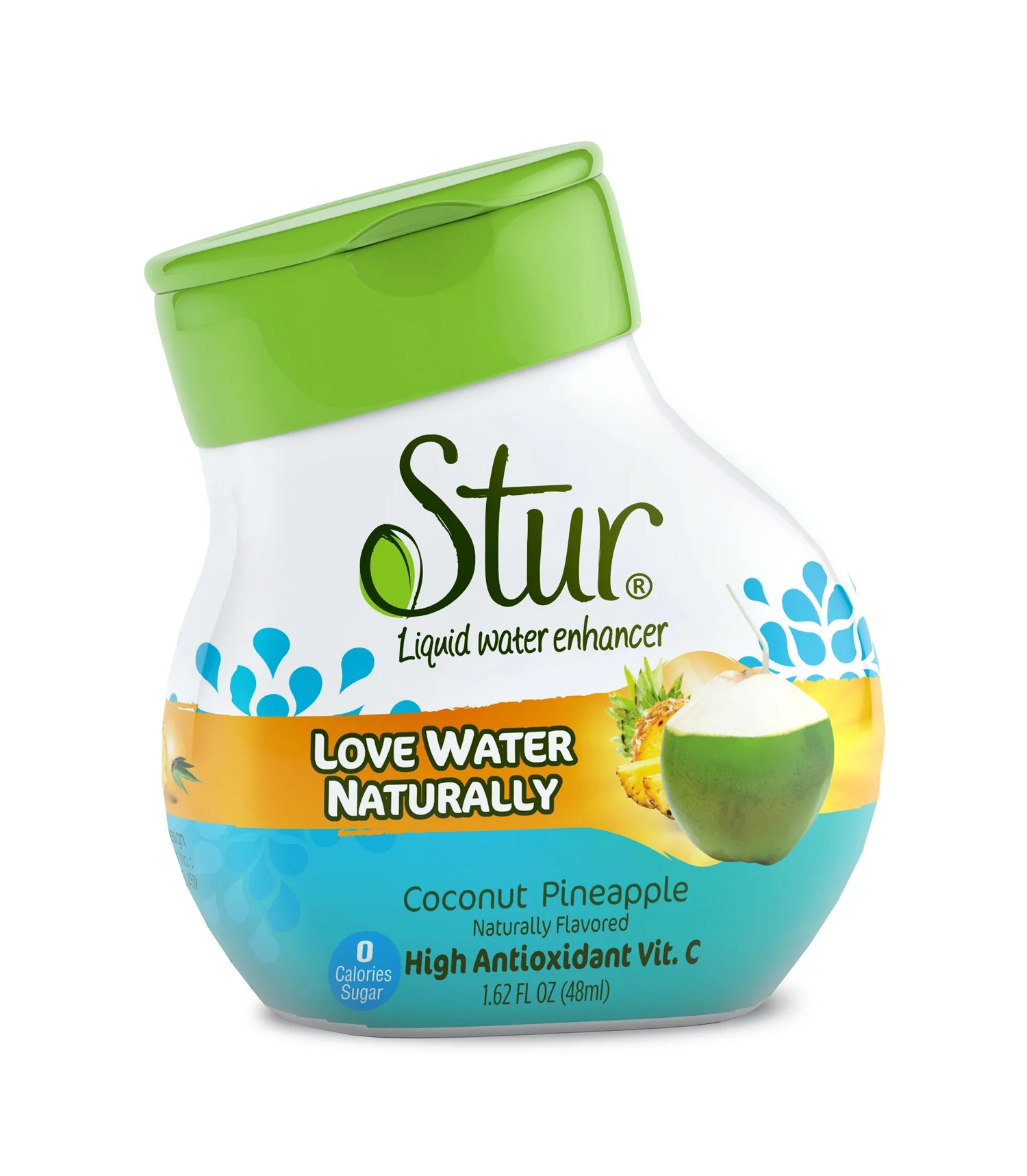 Stur - Coconut Pineapple, Liquid Water Enhancer Drink Mix, 1.62 fl oz Bottle (10 Pack)