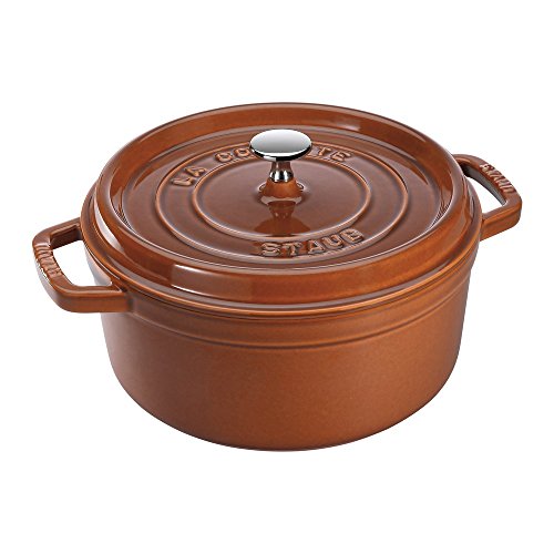 STAUB Cast Iron Dutch Oven 5.5-qt Round Cocotte, Made in France, Serves 5-6, Black Matte