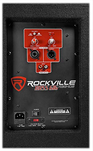 Rockville RBG15S 1600w Active Powered PA Subwoofer w/DSP + Limiter Pro/DJ, 15 inch, Black