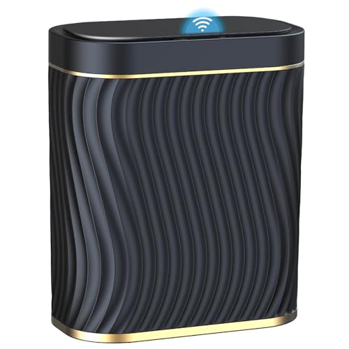 Bathroom Trash can with Automatic Touchless Lid, 2.6 Gallon Motion Sensor Small Garbage Can, Slim Waterproof Smart Trash Bin for Bedroom, Office, Living Room