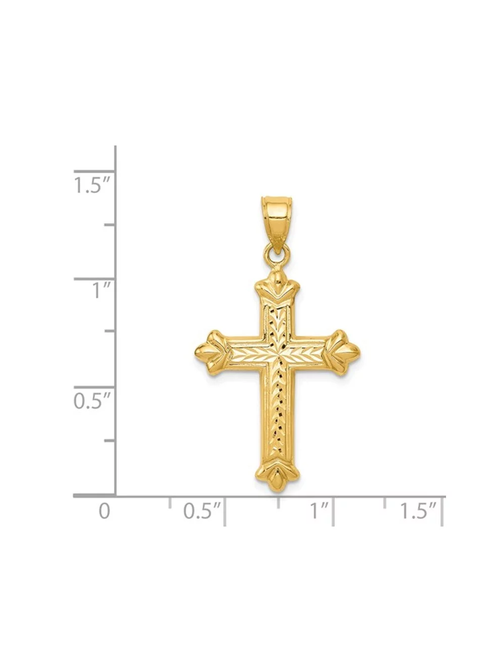 Primal Gold 14K Yellow Gold Reversible Diamond Cut Cross Necklace