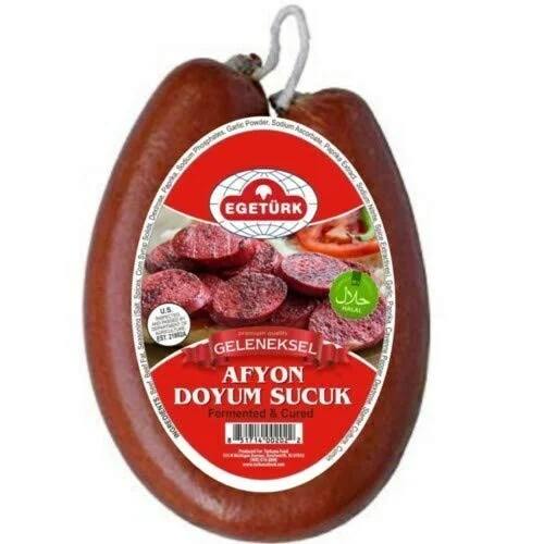 EGETURK AFYON DOYUM SUCUK (1LBS Mild) Halal Fermented and Cured