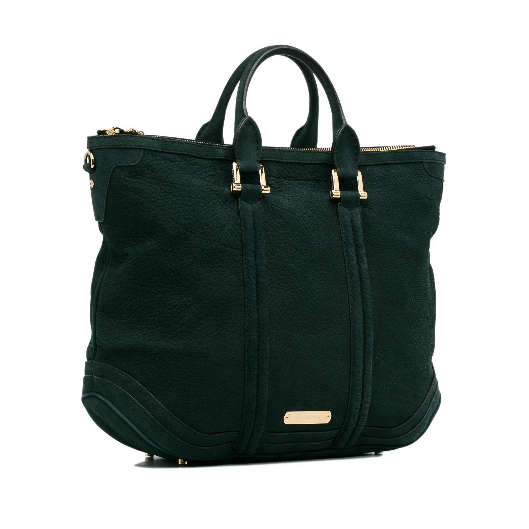 Pre-Owned Authenticated Burberry Satchel Calf Leather Blue Unisex (Good)