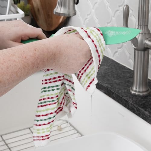 Ritz Pebble Bar Mop, Holiday Red-Green, 4 Towel Set